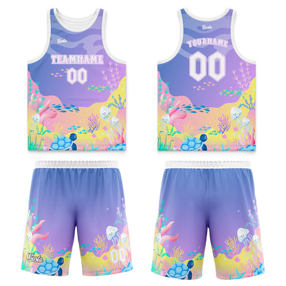 Custom Purple Wide Shoulder Basketball Jersey, Breathable Mesh Team Uniform for Adult & Yout