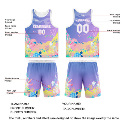 Custom Purple Wide Shoulder Basketball Jersey, Breathable Mesh Team Uniform for Adult & Yout