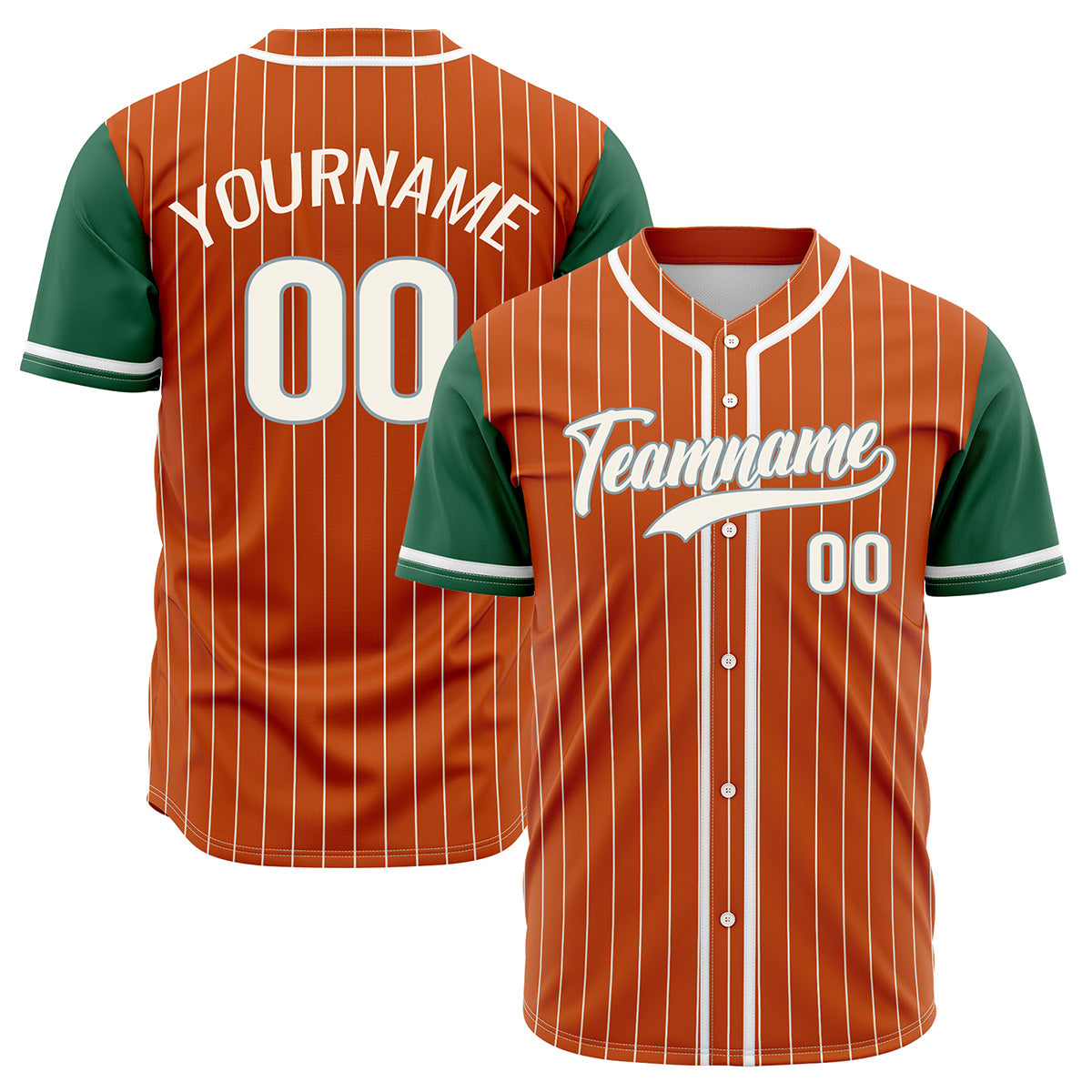 Custom Orange Green Hip Hop Baseball Jersey Stitched Printed - Personalized Name Number Shirts #BB-0919-0077