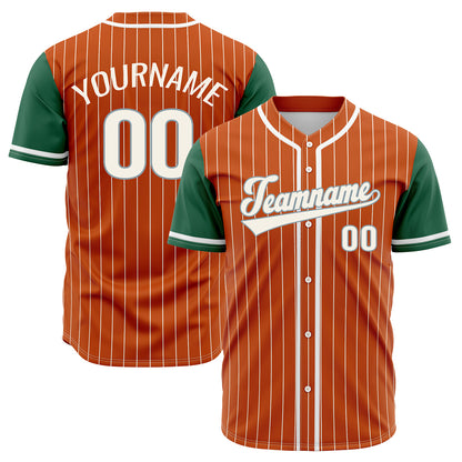 Custom Orange Green Hip Hop Baseball Jersey Stitched Printed - Personalized Name Number Shirts #BB-0919-0077