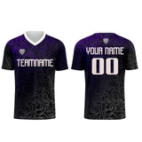 Custom Purple Silver Uniform Jersey Kids Adults Personalized Set Jersey Shirt