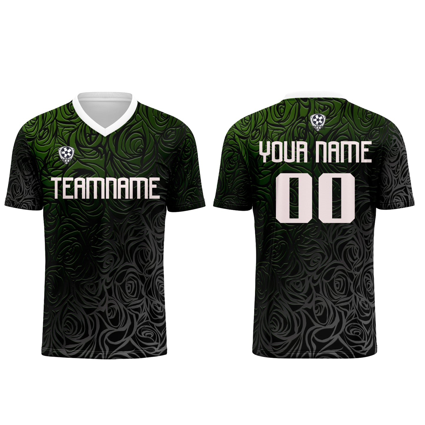 Custom Green Silver Uniform Jersey Kids Adults Personalized Set Jersey Shirt