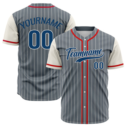 Custom Gray Off White Hip Hop Baseball Jersey Stitched Printed - Personalized Name Number Shirts #BB-0919-0060