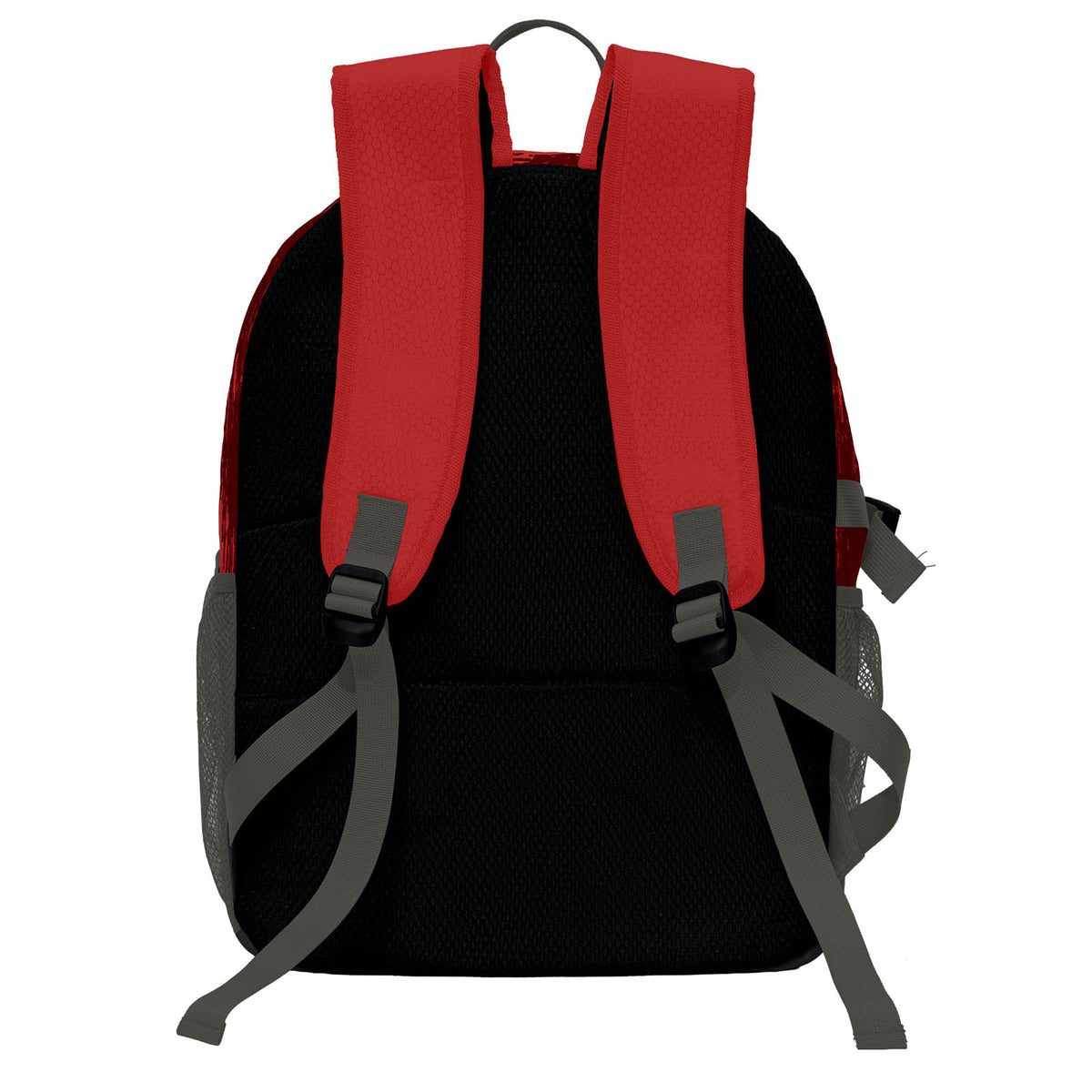 Custom Red Grey Basketball Soccer Backpack Personalized Player Names Numbers Team Logo #BB-0919-0032