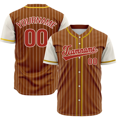 Custom Brown Off White Hip Hop Baseball Jersey Stitched Printed - Personalized Name Number Shirts #BB-0919-0045