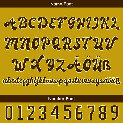 Custom Yellow Brown Baseball Jersey Personalized Gradient Team Uniforms Shirt with Name Number