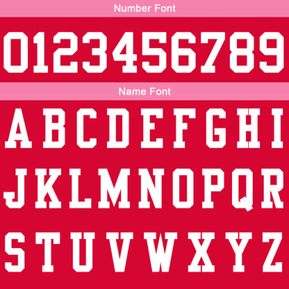 Custom Red Pink Football Gradient Polo Shirts  Add Your Unique Logo/Name/Number