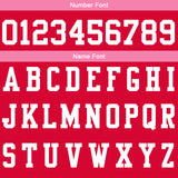 Custom Red Pink Football Gradient Polo Shirts  Add Your Unique Logo/Name/Number