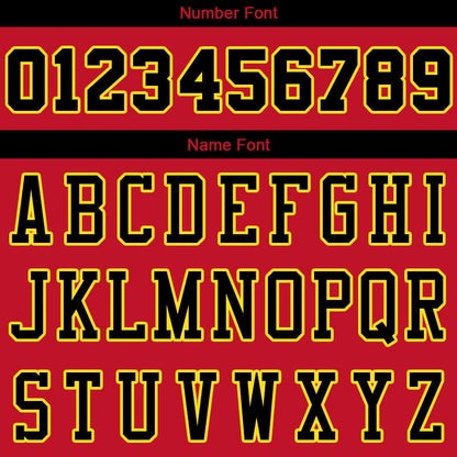 Custom Stitched Basketball Jersey for Men, Women And Kids Red-Black-Yellow