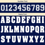 Custom Navy Cream Football Gradient Polo Shirts  Add Your Unique Logo/Name/Number