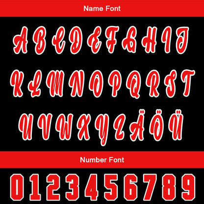 Custom Black Red Baseball Jersey Personalized Gradient Team Uniforms Shirt with Name Number