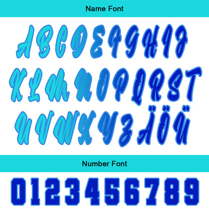 Custom White Cyan Baseball Jersey Personalized Gradient Team Uniforms Shirt with Name Number