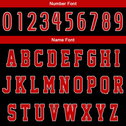 Custom Black Red Basketball Jersey Uniform Suit Printed Your Logo Name Number