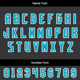 Custom Black Teal Uniform Jersey Kids Adults Personalized Set Jersey Shirt