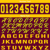Custom Burgundy Yellow Basketball Jersey for Men Women Adult Youth Stitched Name Number Logo