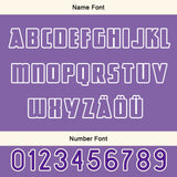 Custom Purple White Letterman Varsity Jacket Personalized Embroidery Printing