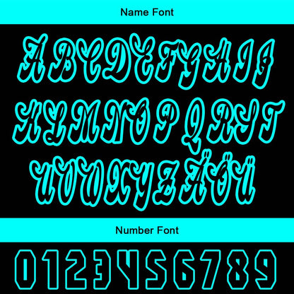 Custom Black Cyan Baseball Jersey Personalized Gradient Team Uniforms Shirt with Name Number