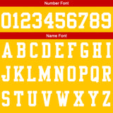 Custom Yellow Red Football Gradient Polo Shirts  Add Your Unique Logo/Name/Number