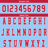 Custom Light Blue Red Reversible Basketball Suit for Adults and Kids Personalized Jersey