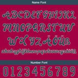 Custom Bright Pink Dark Blue Baseball Jersey Personalized Gradient Team Uniforms Shirt with Name Number