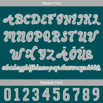 Custom Dark Green Gray Baseball Jersey Personalized Gradient Team Uniforms Shirt with Name Number