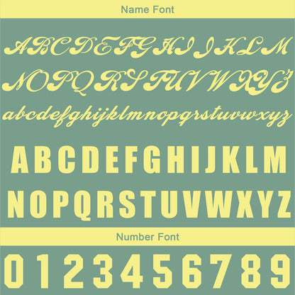 Custom Green Yellow Baseball Jersey Print Personalized Name, Number and Logo