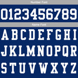 Custom Navy Grey Football Gradient Polo Shirts  Add Your Unique Logo/Name/Number