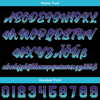 Custom Black Sky Blue Purple Baseball Jersey Personalized Gradient Team Uniforms Shirt with Name Number