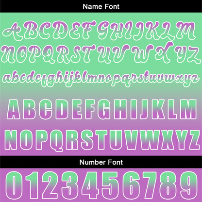 Custom Green Purple Baseball Jersey Print Personalized Name, Number and Logo