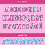 Custom Pink Blue Letterman Varsity Jacket Personalized Embroidery Printing