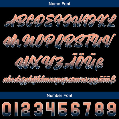 Custom Black Navy Blue Llight Orange Baseball Jersey Personalized Gradient Team Uniforms Shirt with Name Number