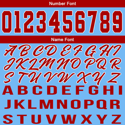 Custom Llight Blue Red Basketball Jersey for Men Women Adult Youth Stitched Name Number Logo