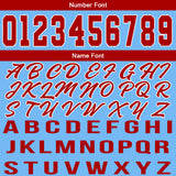 Custom Llight Blue Red Basketball Jersey for Men Women Adult Youth Stitched Name Number Logo
