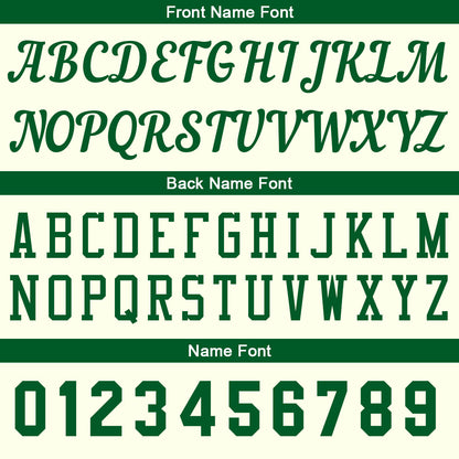 Custom Cream-Green Basketball Jersey for Men Women Adult Youth Stitched Name Number Logo