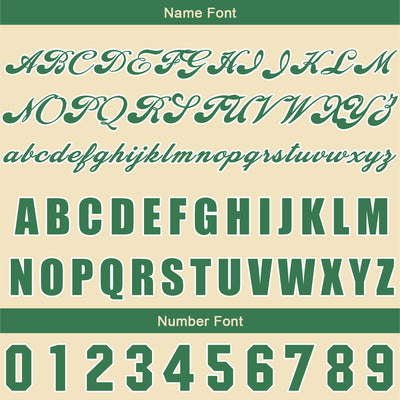 Custom Beige Green Baseball Jersey Print Personalized Name, Number and Logo