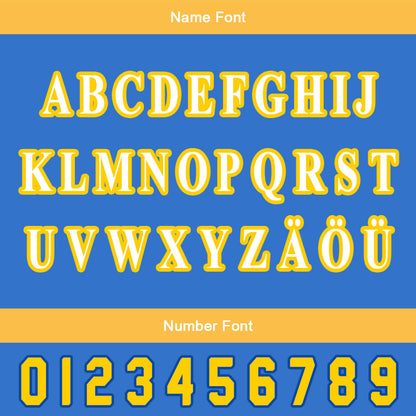 Custom Blue Yellow Letterman Varsity Jacket Personalized Embroidery Printing