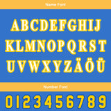 Custom Blue Yellow Letterman Varsity Jacket Personalized Embroidery Printing