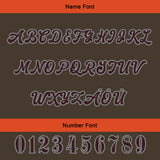 Custom Brown Orange Letterman Varsity Jacket Personalized Embroidery Printing