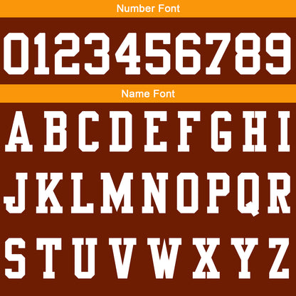 Custom Brown Orange Football Gradient Polo Shirts  Add Your Unique Logo/Name/Number
