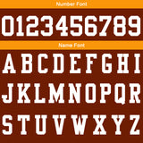 Custom Brown Orange Football Gradient Polo Shirts  Add Your Unique Logo/Name/Number