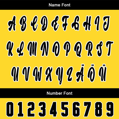 Custom Yellow Black Baseball Jersey Personalized Gradient Team Uniforms Shirt with Name Number