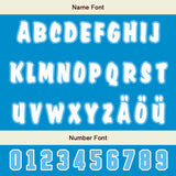 Custom White Blue Letterman Varsity Jacket Personalized Embroidery Printing