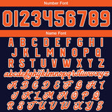 Custom Navy Orange Varsity Jackets for Men Women Youth Personalized Letterman Jackets
