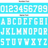 Custom Cyan White Football Polo Shirts  Add Your Unique Logo/Name/Number