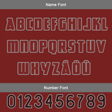 Custom Burgundy Gray Letterman Varsity Jacket Personalized Embroidery Printing