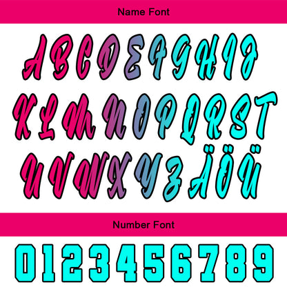 Custom Pink Cyan Baseball Jersey Personalized Gradient Team Uniforms Shirt with Name Number