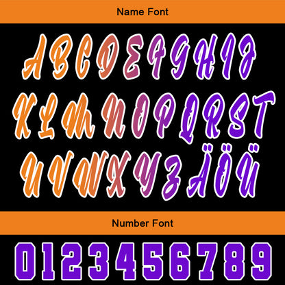 Custom Orange Purple Baseball Jersey Personalized Gradient Team Uniforms Shirt with Name Number