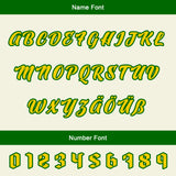Custom Green Yellow Letterman Varsity Jacket Personalized Embroidery Printing