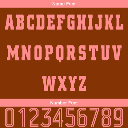 Custom Brown Pink Baseball Jersey Personalized Gradient Team Uniforms Shirt with Name Number