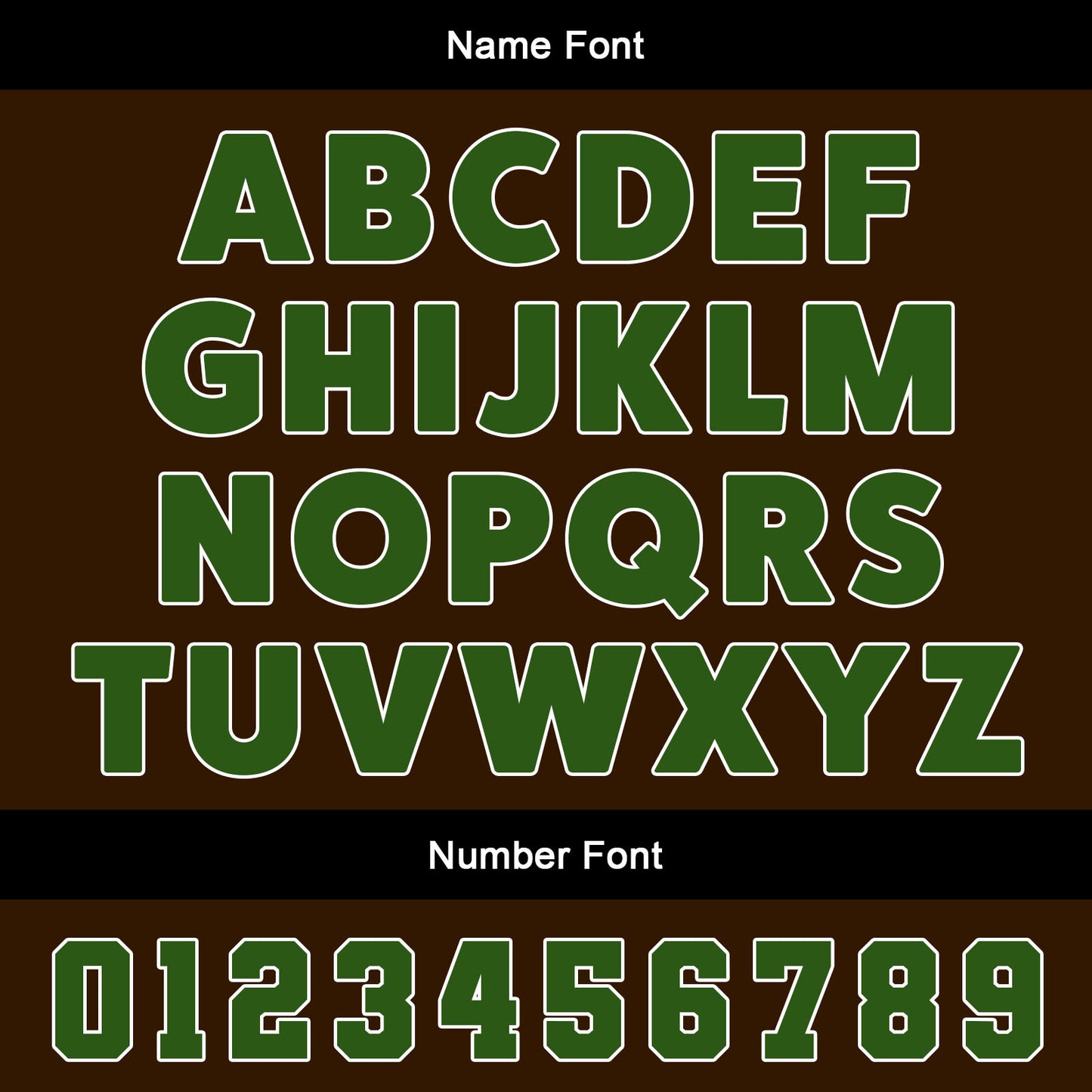 Custom Brown Green Uniform Jersey Kids Adults Personalized Set Jersey Shirt